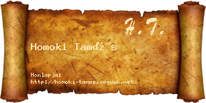 Homoki Tamás névjegykártya